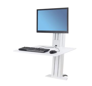 Ergotron Workfit Sr Single Monitor White Sit Stand Desktop W